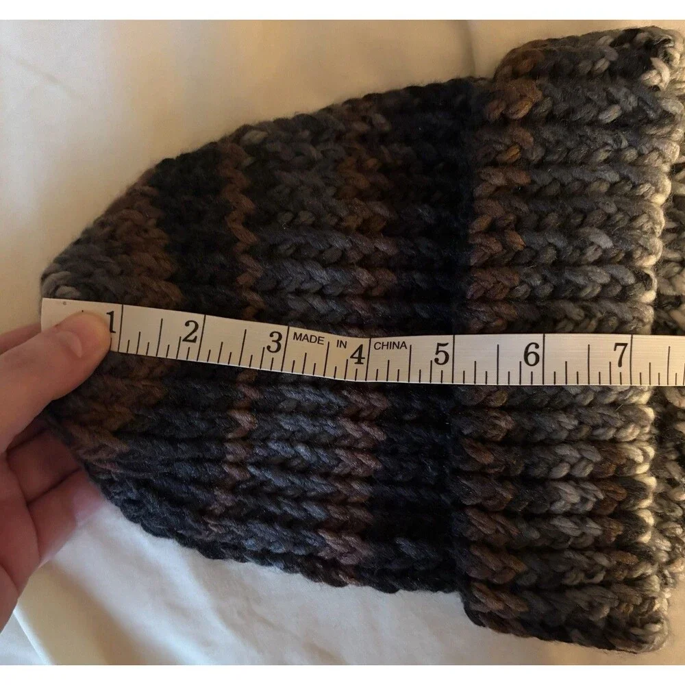 Handmade Kids Winter Beanie Hat and Scarf Set Multicolored Black Gray Brown Knit